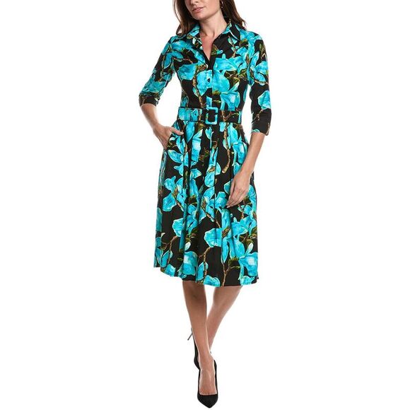Samantha Sung Womens  Audrey Shirtdress, Black - Picture 1 of 4